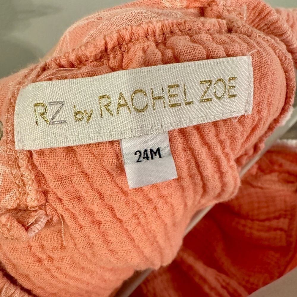 RZ by Rachel Zoe Ruffled Dress with Bodysuit - Neon Peach - Picture 4 of 5